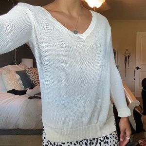 white sweater